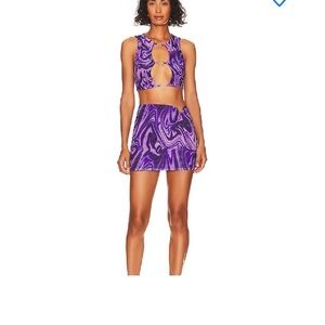 Purple Swirl Cutout Dress